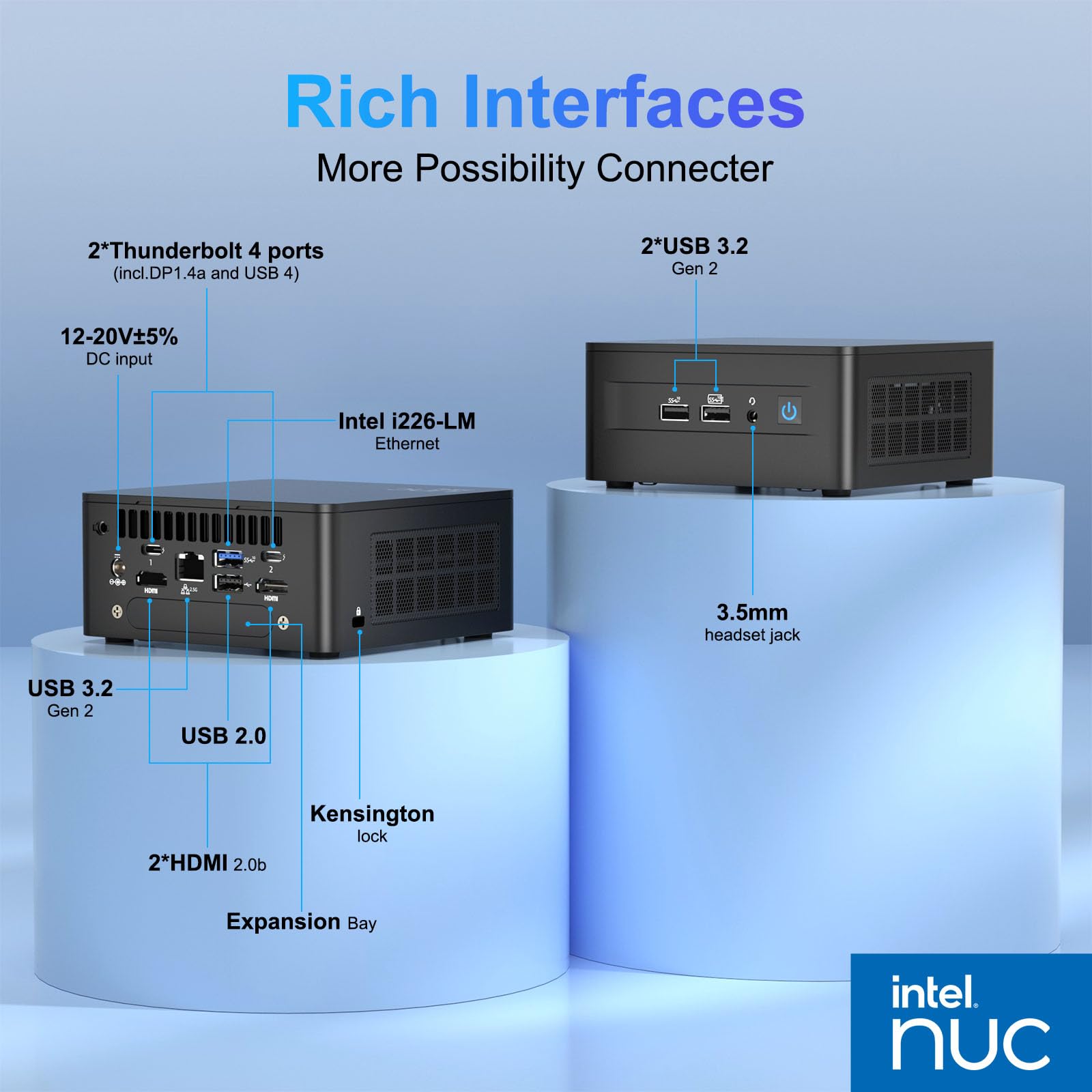 2023 Intel NUC 13 Pro,NUC13ANHi5 Versatile Mini PC 16GB RAM&512GB